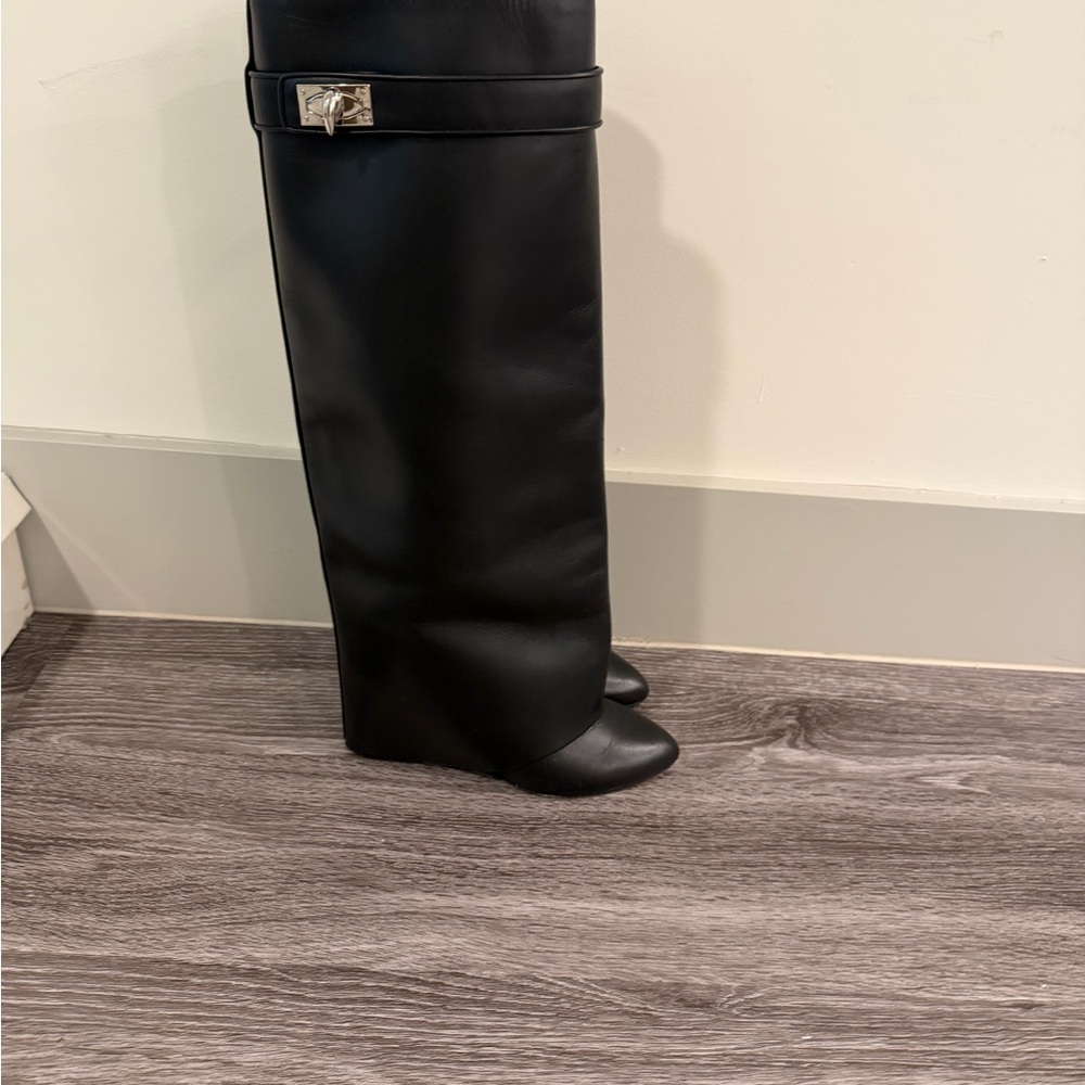 Givenchy Shark Lock Black Over the Knee Boots - Picture 3 of 4